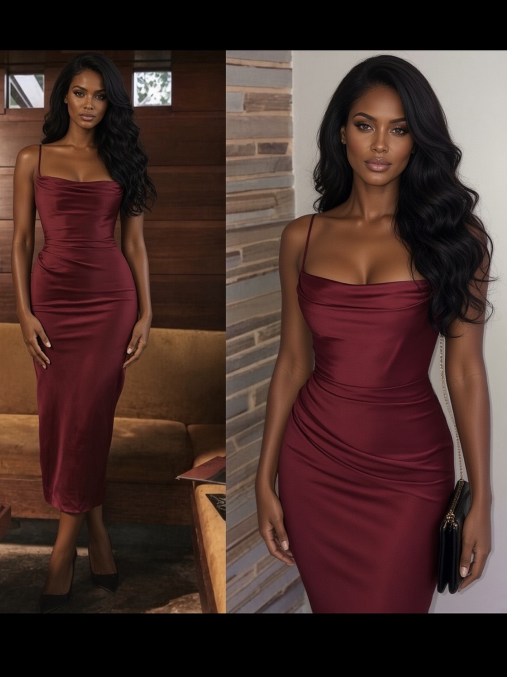 HOUSE OF CB 'Anja' Wine Satin Corset Midi Dress /Size S-US 4-6/ $255